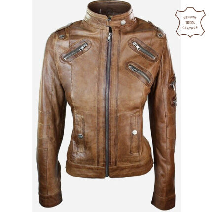 Vintage Punk Biker Leather Jacket